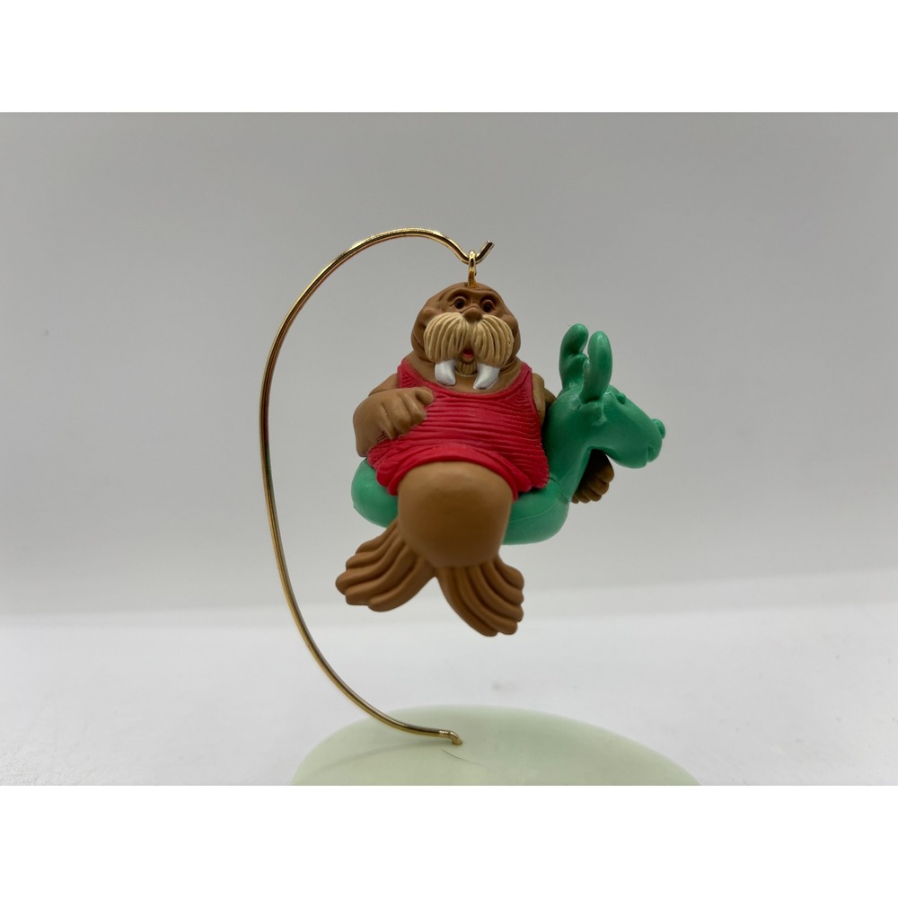 Hallmark Keepsake Dated 1990 Vintage Poolside Walrus Handcrafted Ornament